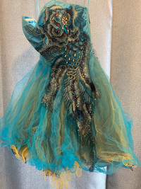 Peacock Prom Dress size 4