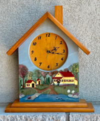 Hand Painted Decorative Farmhouse Mantle Clock (Working!)