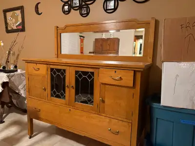 antique sideboard with mirror , View more