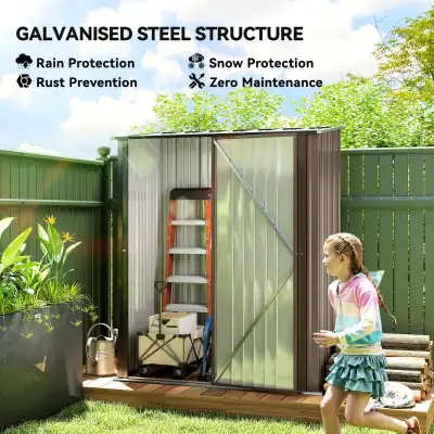 Lockable 5' x 3' Outdoor Storage Shed, Steel Garden Shed  , View more