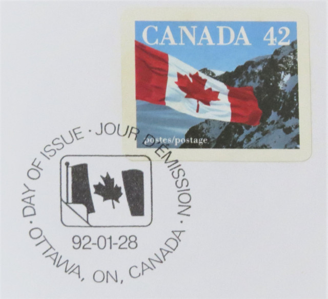 First Day Cover - Flag Over Mountain Scene - Jan. 28, 1992 in Arts & Collectibles in Bridgewater - Image 2