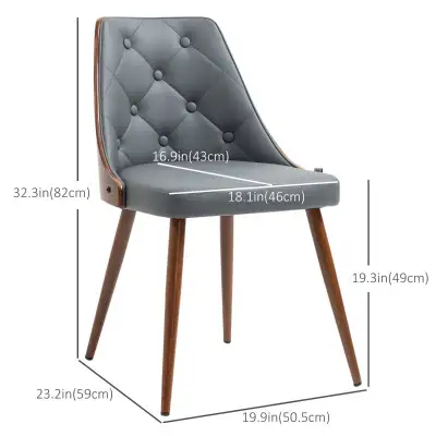Tufted Kitchen Chairs, PU Leather Upholstered Seats and Steel, View more