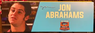 JON ABRAHAMS Autographed 1/1 Event Used Sign