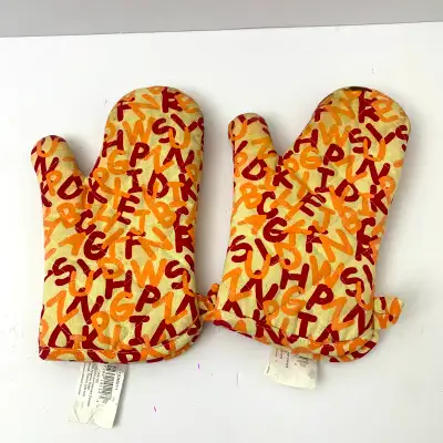 Oven Mitts Kitchen Gloves Heat Resistant Cotton Alphabet, View more