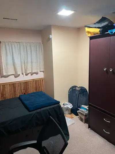 A fully furnished PRIVATE room available for rent in a 2 bedroom basement apartment. Available for M...
