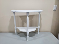 White 1/2 moon table  like new  solid wood  smoke free home