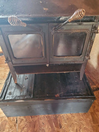 Double door wood stove and platform