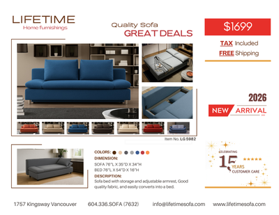 STYLISH SOFA -Sofa bed with storage and adjustable armrest, View more