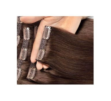Clip In Dark Brown Brazilian Human Hair Extensions In 18 Inches dans Autre  à Ville de Montréal - Image 4