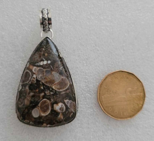 Turritella Agate 2.8" Stone Pendant New in Jewellery & Watches in West Island - Image 3