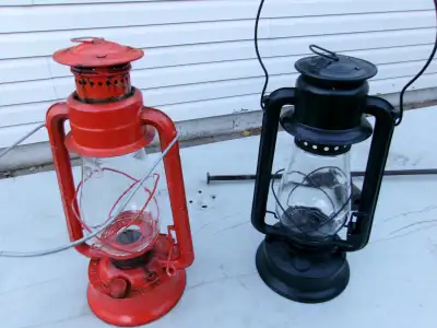 2 American made oil lamps heavy glass 35 each very nice working condition, see my other items