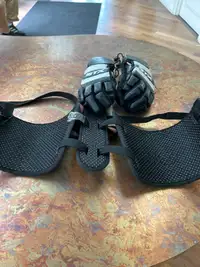 STX lacrosse gloves & rib protector used 