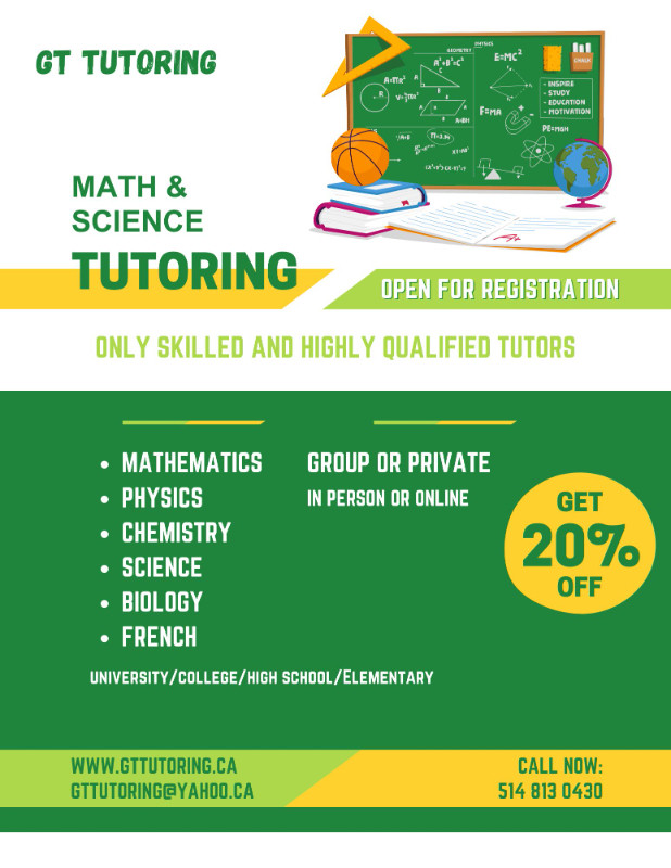 Math, Physics, Chemistry, Bio, Science & French Tutoring in Tutors & Languages in City of Montréal - Image 3