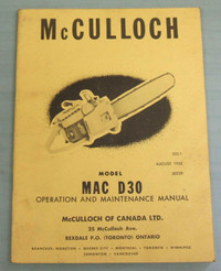 McCulloch NOS Chainsaw & Outboard manuals