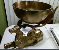 Buck Bowl Solid Brass-NEW-10Lbs.India-16x9.5x14.5
