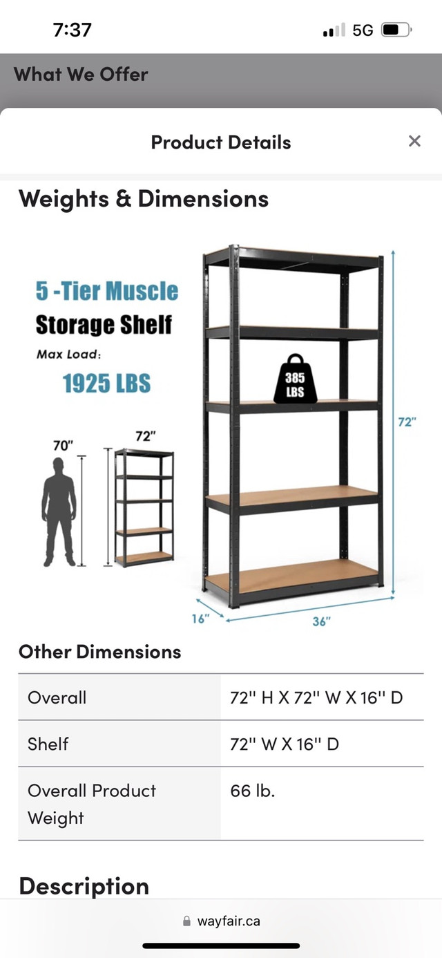New Bade 72'' W Height -Adjustable Shelving Unit (Set of 2) in Bookcases & Shelving Units in Mississauga / Peel Region - Image 3