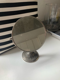  Magnifying make up mirror, silver plated antique retro Repro