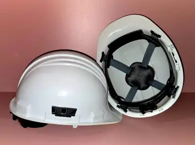 HP542 White Hard Hat certified, ratchet size adjust, foam liner, View more