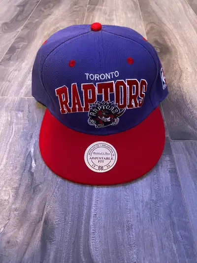 I'm selling a vintage Mitchell & Ness Toronto Raptors snapback hat featuring the classic purple and...