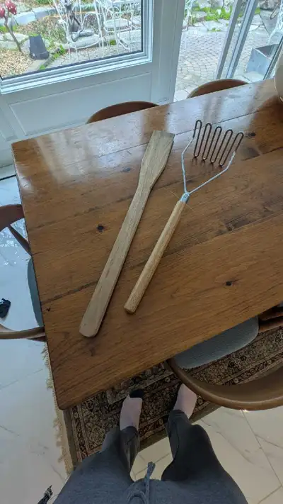 Huge Oversized Wooden Spatula and Potato Masher, View more