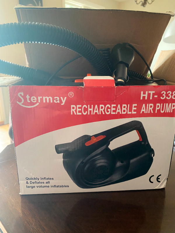 New Rechargeable Air Pump. Inflatable Boat Air Pump, EU Plug,12V in Canoes, Kayaks & Paddles in Kingston - Image 2