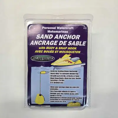 Brand new in the package Jet Logic Sand Anchor, perfect for personal watercrafts. This sand anchor i...