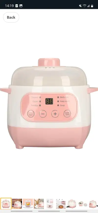 Electric Water Proof Stew Pot 1L Pink, View more