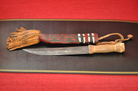 Vintage, Couteau africain, Touareg, cuir et bois