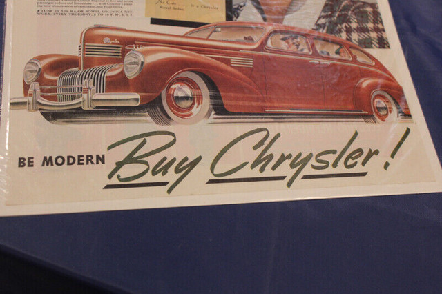 1939 Chrysler Royal 4- Door  Sedan Philadelphia Original Ad in Arts & Collectibles in Calgary - Image 2