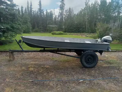 Text me for fastest response 867 689 8437. Cash Only 14ft Aluminum Boat with off-road trailer. Great...