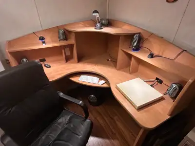 Measurements of desk are from Center to each side 60”, Center from floor to back top 53”, Center to...