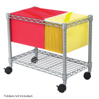 Safco Products Wire Mobile Letter/Legal File Cart 5201GR, 14"W x