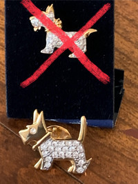 Swarovski crystal Scottish terrier pin