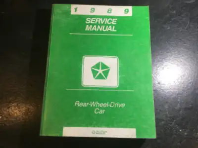 "1989 Chrysler Service Manual Rear Wheel Drive Car" OEM Part Number: 812709001 Written for Chrysler...