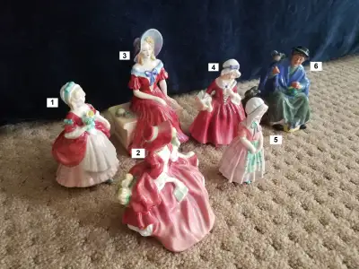 Vintage Royal Doulton Lady Figurines (Willing to consider individual sales.) Six (6) vintage Royal D...