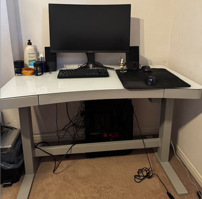 White Height-Adjustable Computer Desk/Sit-Stand Desk, View more