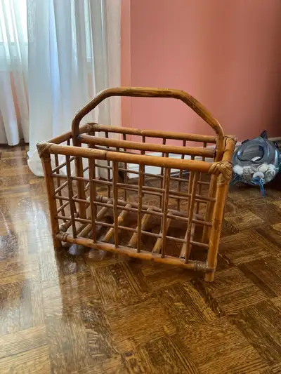 Bamboo magazine basket, View more