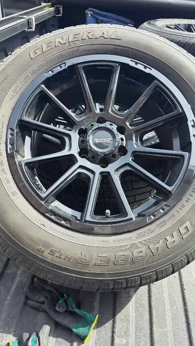 Set of 4 20" American Racing Rims (AR943) with Rubber, 6 bolt pattern, will fit Chevy Silverado, For...