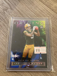 Christian Watson origins rookie card /99