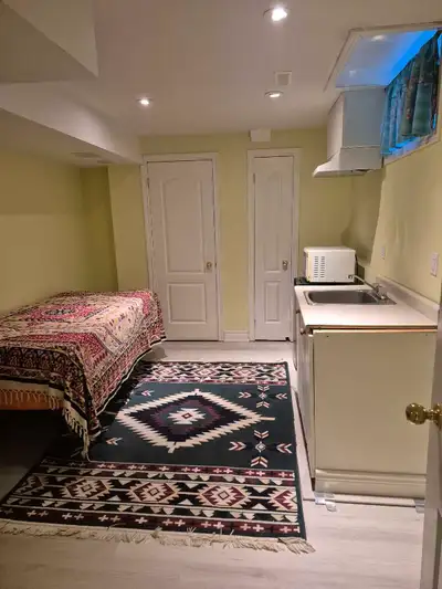 One Bedroom basement apartment with separate walkout entrance from garage, available for short and l...