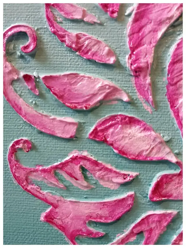  Textured Lotus Flower Painting – 10" x 10" in Arts & Collectibles in Gatineau - Image 5