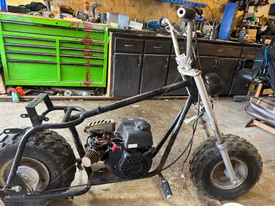 Everything is there. Needs throttle hooked up, and chain put on. Comes with seat, spare engine for p...
