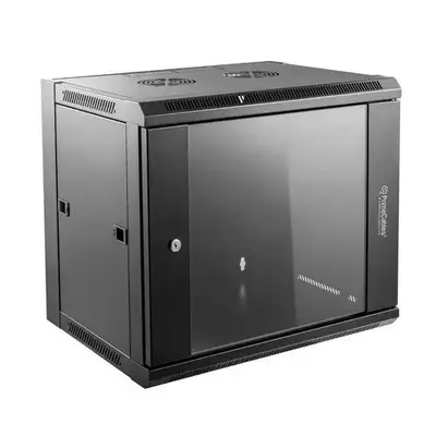 NEW PrimeCables 9U Wall-Mount Rack with Dual Fans, View more
