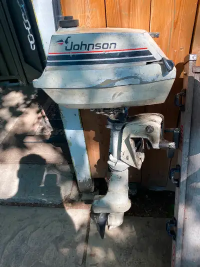 2-stroke 4 horsepower Johnson motor for sale. Admittedly, I haven't fired it up in about 4 years but...
