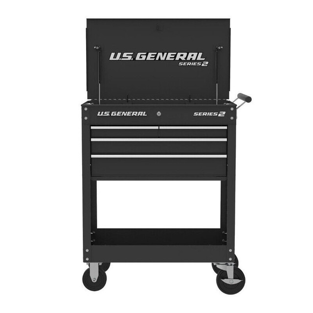 US GENERAL Four Drawer Mechanics Tool Carts Blue Red New In Box in Tool Storage & Benches in Windsor Region - Image 3