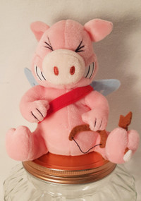 Meanies Valentine Series - Stupid Cupig - 1997 - Plush Pig