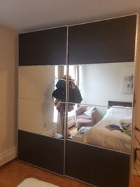 IKEA PAX Wardrobe with mirrored sliding doors