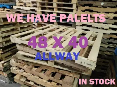 wood is 48 x 40 four way. BLOCK or stringer. Plastic we have LOT more plastic COME PICK. NO ACCOUNT...