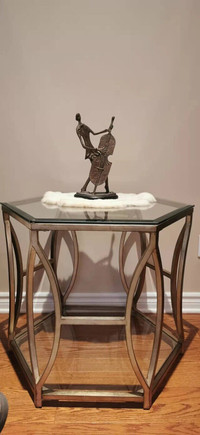 Heavy Bronze High Quality Glass side table