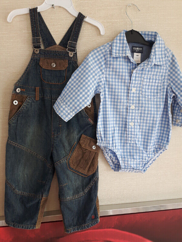 Salopette Mexx Jeans enfant et chemise Oshkosh B'Gosh,18 mois dans Vêtements - 12 à 18 mois  à Longueuil/Rive Sud
